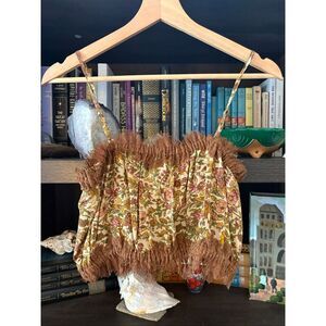 NWOT Gold Hawk Floral Cropped Tank Top Size Small